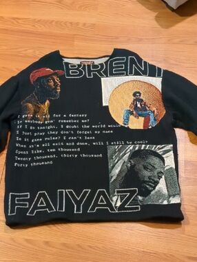 🔥 RARE Brent Faiyaz Woven Tapestry Crewneck 🔥